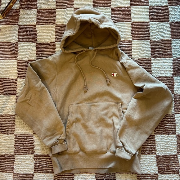 Urban Outfitters Champion Reverse Weave Heavyweight Hoodie Sweatshirt Khaki - Picture 1 of 4